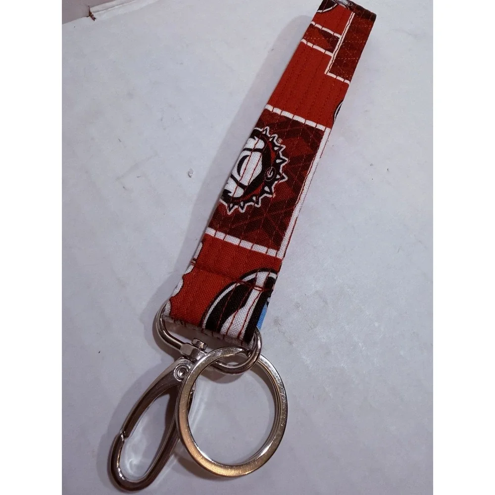 Georgia Bulldogs Handcrafted Fabric Wristlet Keychain